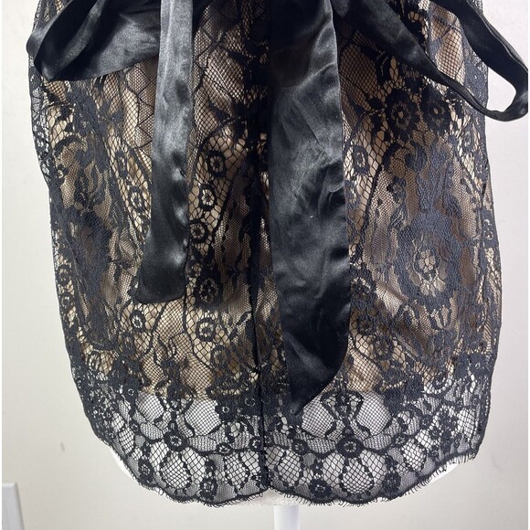 VTG Y2K Rosalie Babydoll Tank Top S Black Lace Overlay Sheer Whimsigoth - Picture 10 of 14